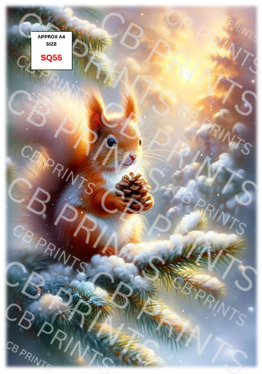 Squirrel Decoupage Print SQ55 | Mulberry Paper