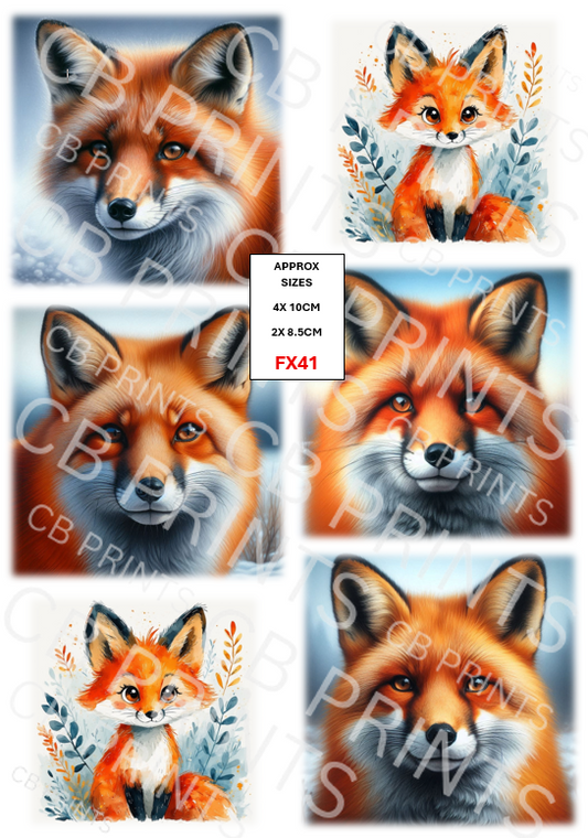 Fox Decoupage Print FX41 | Mulberry Paper