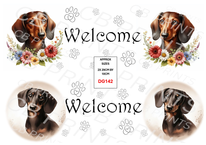 Dachshund Dog Decoupage Print DG142 | Mulberry Paper