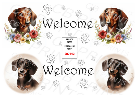 Dachshund Dog Decoupage Print DG142 | Mulberry Paper