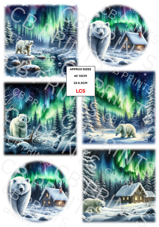 Polar Bear Decoupage Paper LC5 – Mulberry Paper Print