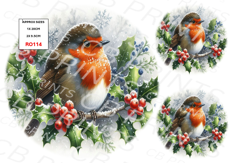 Robin Decoupage Print RO114 | Mulberry Paper