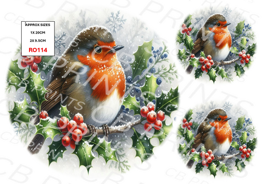 Robin Decoupage Print RO114 | Mulberry Paper