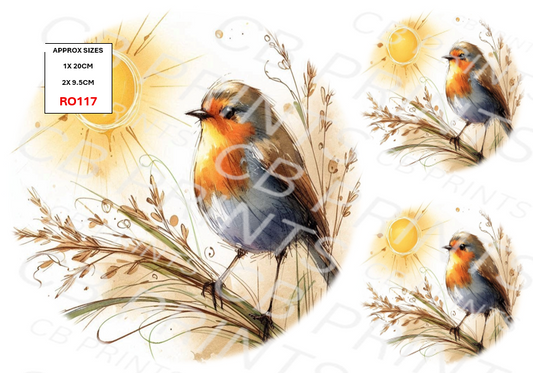 Robin Decoupage Print RO117 | Mulberry Paper