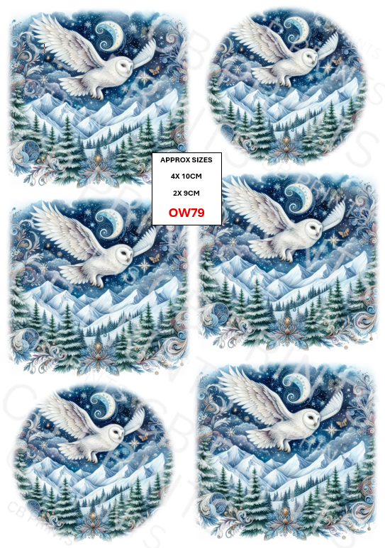Owl Decoupage Paper Print OW79 – Mulberry Paper
