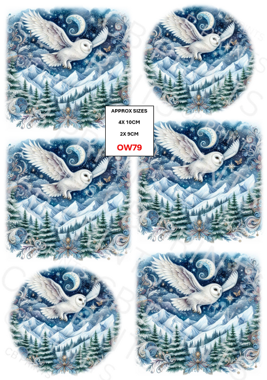 Owl Decoupage Paper Print OW79 – Mulberry Paper
