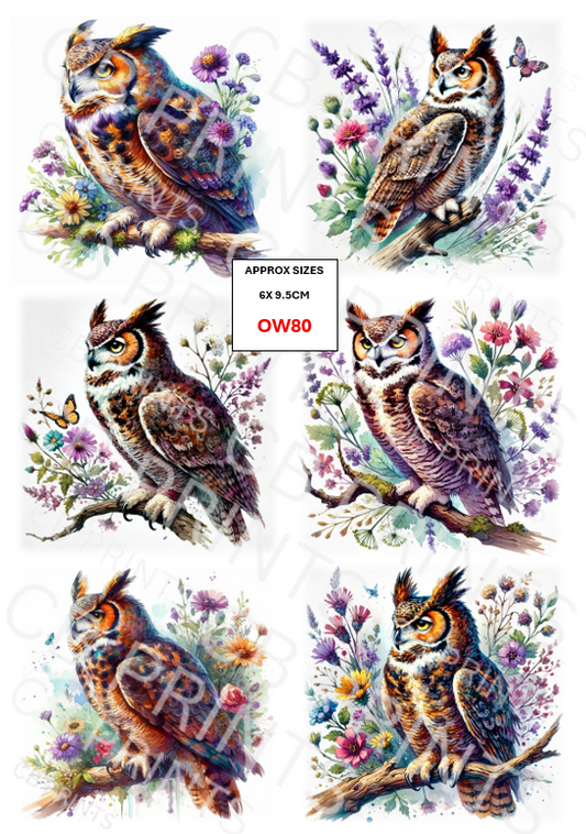 Owl Decoupage Paper Print OW80 – Mulberry Paper