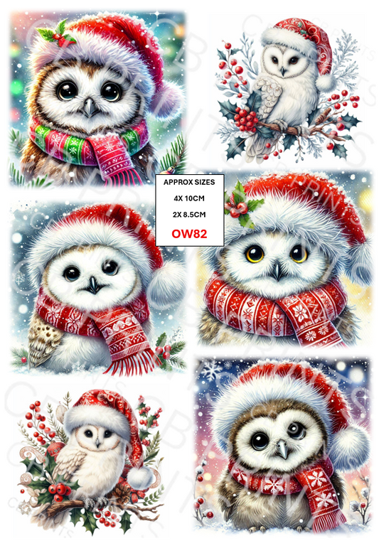 Christmas Owl Decoupage Paper Print OW82 – Mulberry Paper