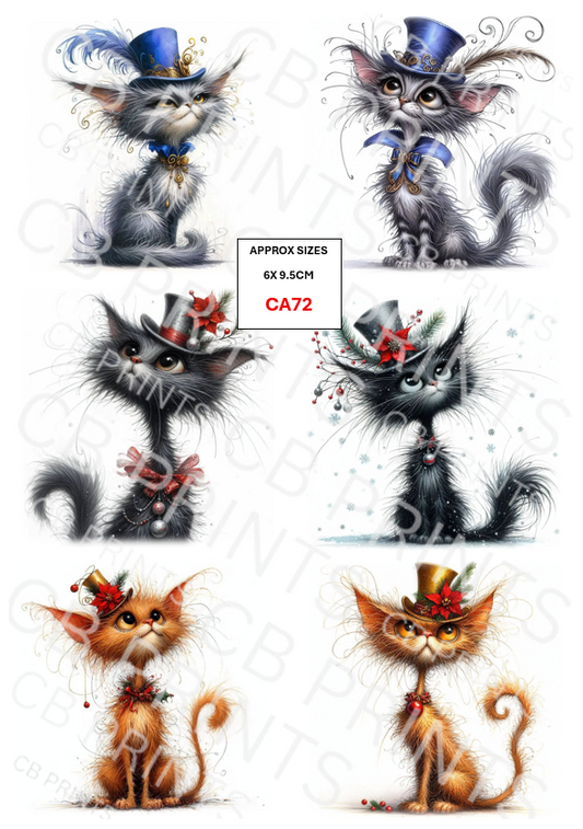Funny Cat Decoupage Paper CA72 – Mulberry Paper Print