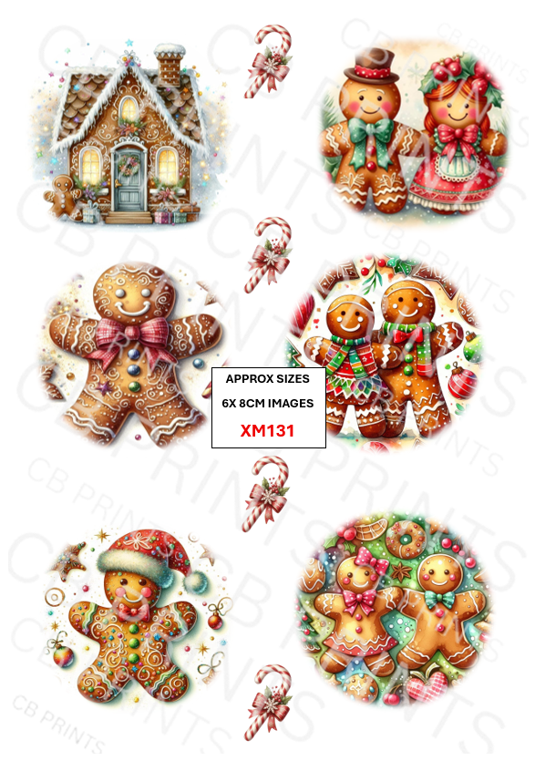 Gingerbread Christmas Decoupage Paper Print XM131 – Mulberry Paper