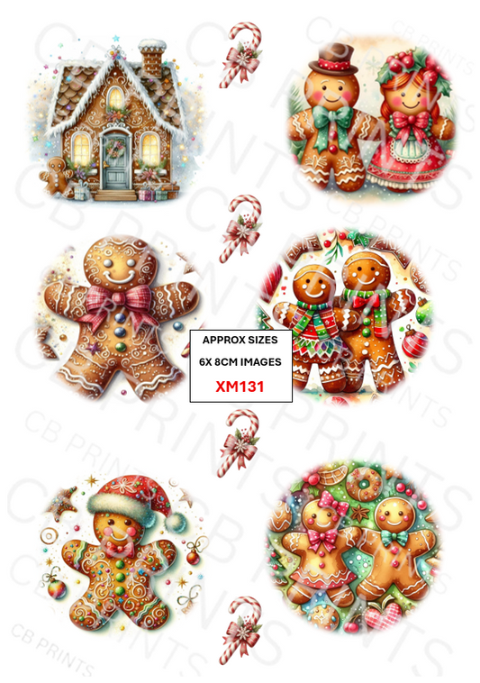 Gingerbread Christmas Decoupage Paper Print XM131 – Mulberry Paper