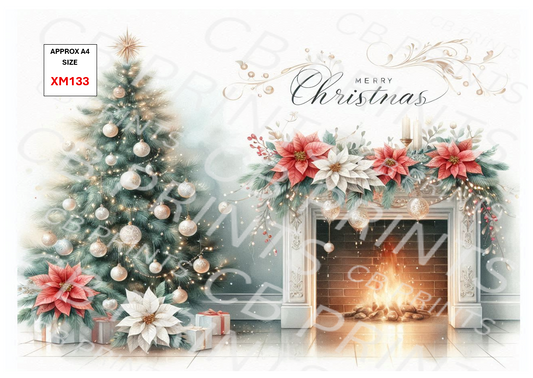 Christmas Decoupage Paper Print XM133 – Mulberry Paper
