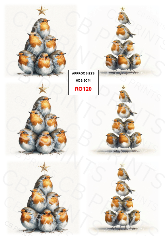 Christmas Robin Decoupage Print RO120 | Mulberry Paper