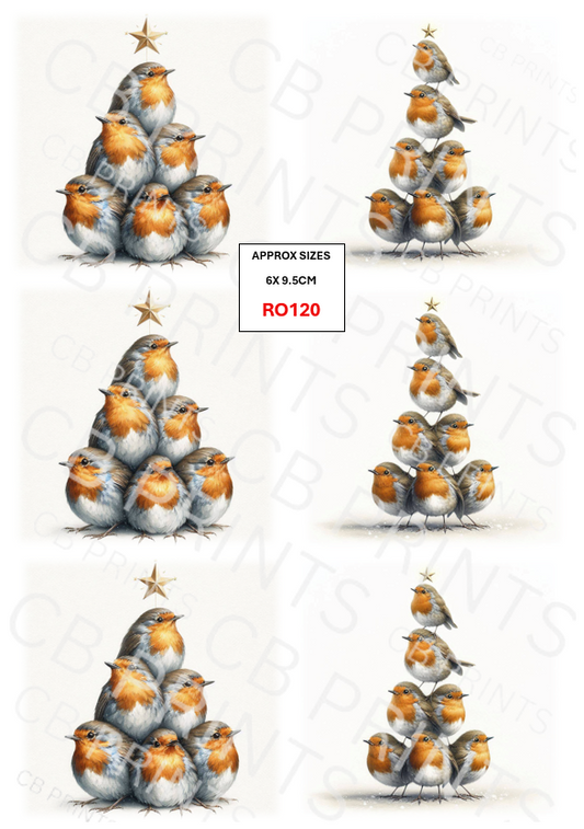 Christmas Robin Decoupage Print RO120 | Mulberry Paper