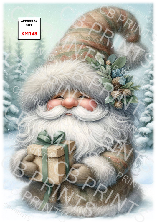 Christmas gonk/gnome Decoupage Paper Print XM149 – Mulberry Paper