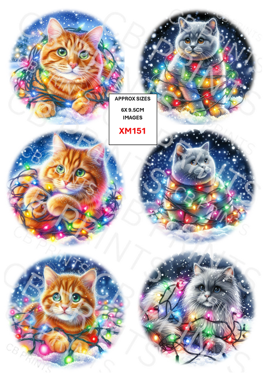 Christmas Cat Decoupage Paper XM151 – Mulberry Paper Print