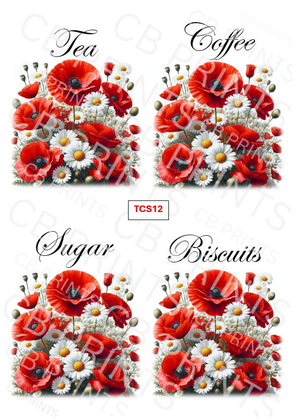 Flower Tea Coffee Sugar Decoupage Print TCS12 | Mulberry Paper