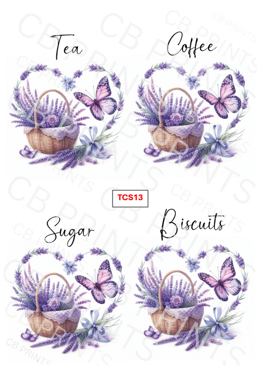 Butterfly Tea Coffee Sugar Decoupage Print TCS13 | Mulberry Paper