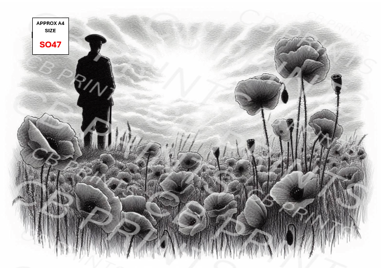 Remembrance Soldier Decoupage Paper Print SO47 – Mulberry Paper