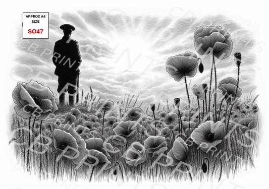Remembrance Soldier Decoupage Paper Print SO47 – Mulberry Paper