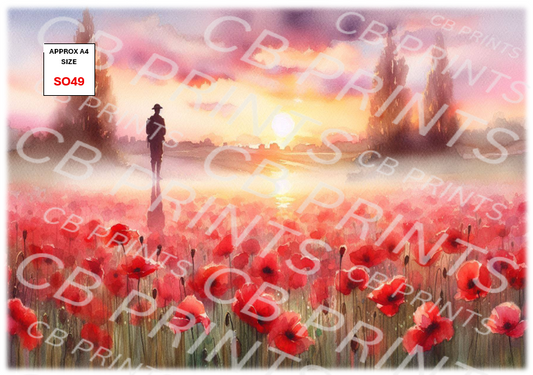 Remembrance Soldier Decoupage Paper Print SO49 – Mulberry Paper