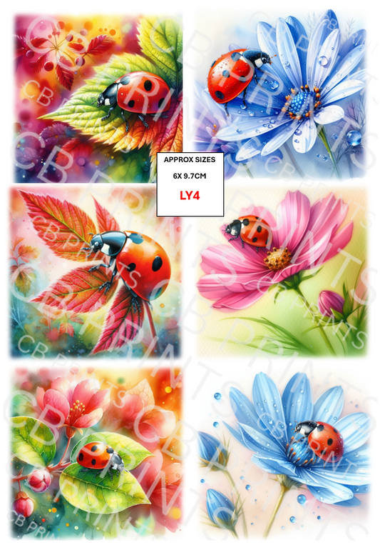 Ladybird Decoupage Paper LY4 – Mulberry Paper Print