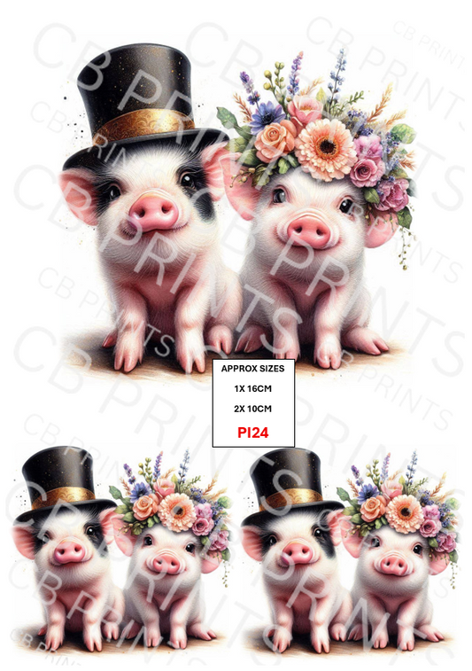 Pig Decoupage Print PI24 | Mulberry Paper