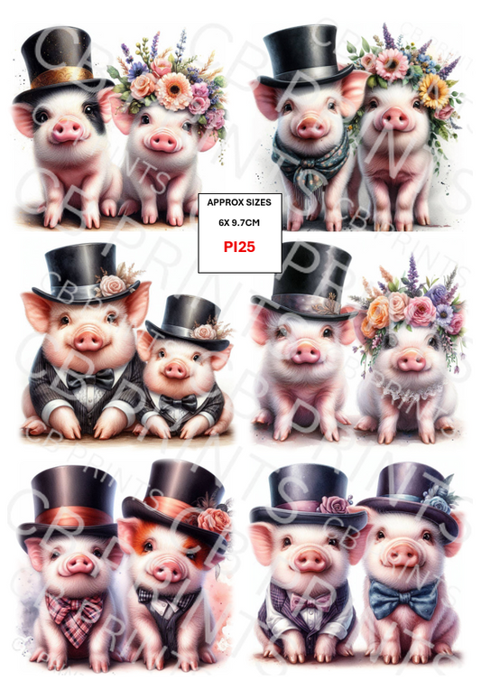 Pig Decoupage Print PI25 | Mulberry Paper