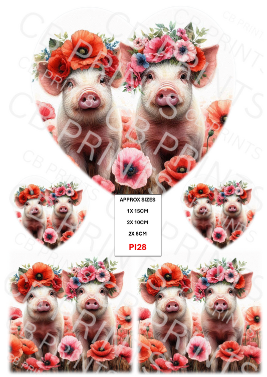 Pig Decoupage Print PI28 | Mulberry Paper
