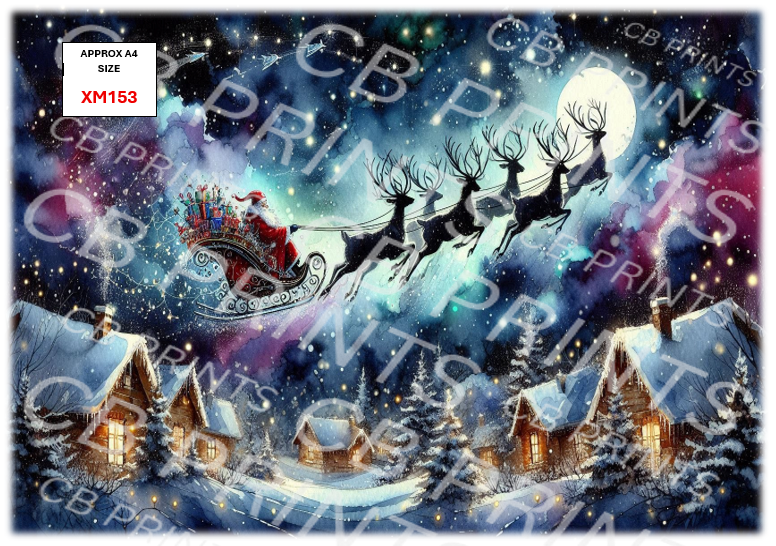 Father Christmas Decoupage Paper Print XM153 – Mulberry Paper