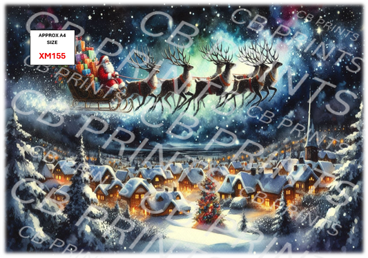 Father Christmas Decoupage Paper Print XM155 – Mulberry Paper