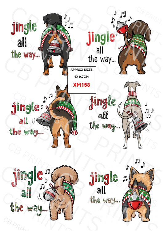 Funny Christmas dog Decoupage Paper Print XM158 – Mulberry Paper