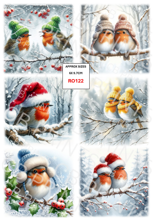 Christmas Robin Decoupage Print RO122 | Mulberry Paper