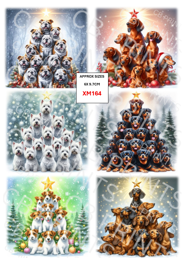 Christmas Dog Decoupage Print XM164 | Mulberry Paper