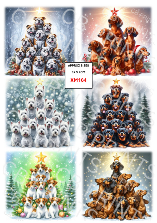 Christmas Dog Decoupage Print XM164 | Mulberry Paper