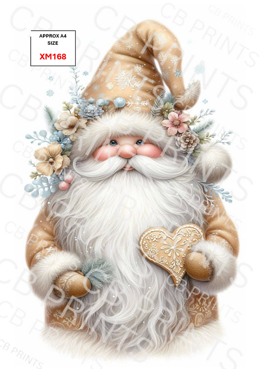 Christmas gonk/gnome Decoupage Paper Print XM168 – Mulberry Paper