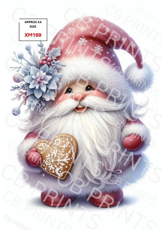 Christmas gonk/gnome Decoupage Paper Print XM169 – Mulberry Paper