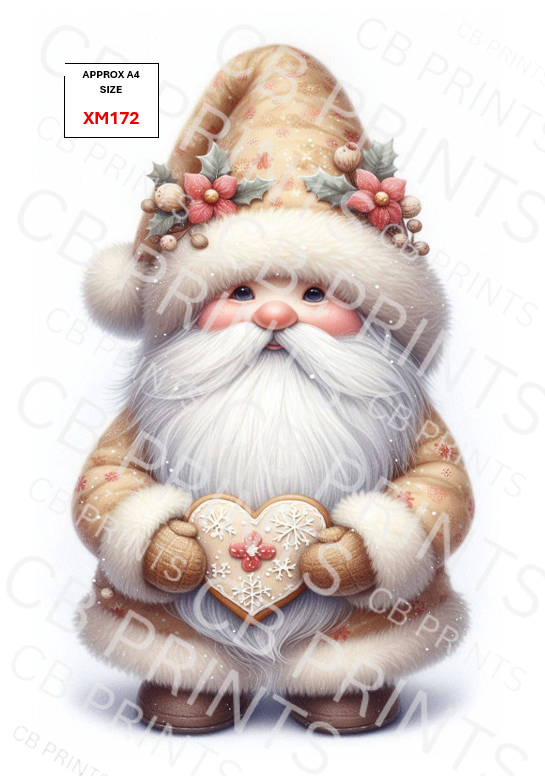 Christmas gonk/gnome Decoupage Paper Print XM172 – Mulberry Paper