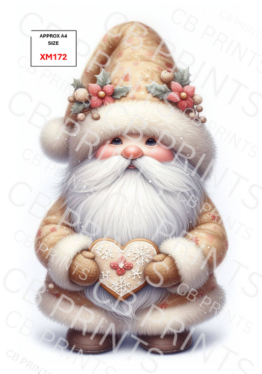 Christmas gonk/gnome Decoupage Paper Print XM172 – Mulberry Paper