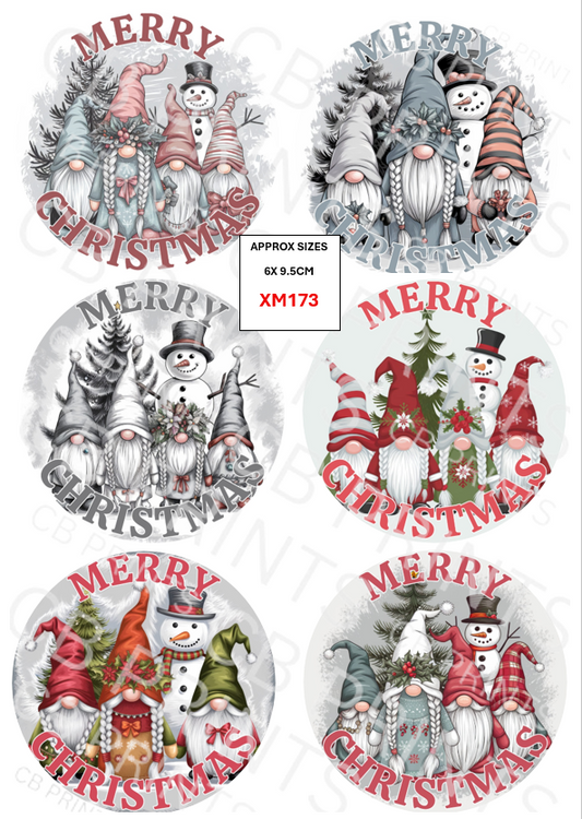 Christmas gonk/gnome Decoupage Paper Print XM173 – Mulberry Paper