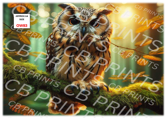Owl Decoupage Paper Print OW83 – Mulberry Paper