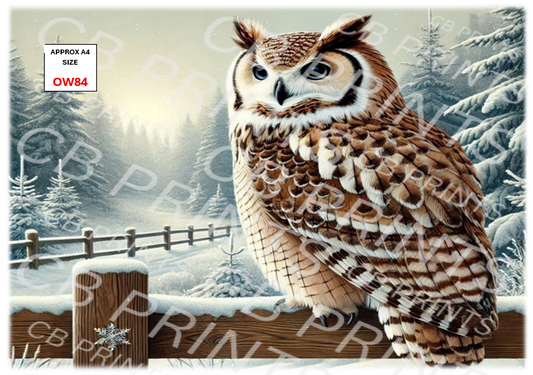 Owl Decoupage Paper Print OW84 – Mulberry Paper