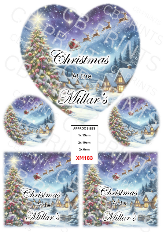 Personalised Christmas Decoupage Paper Print XM183 – Mulberry Paper