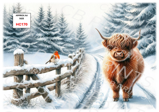 Highland Cow Decoupage Print HC170  | Mulberry Paper