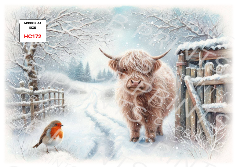 Highland Cow Decoupage Print HC172  | Mulberry Paper