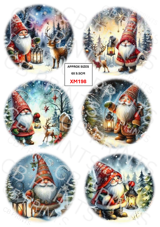 Christmas gonk/gnome Decoupage Paper Print XM198 – Mulberry Paper