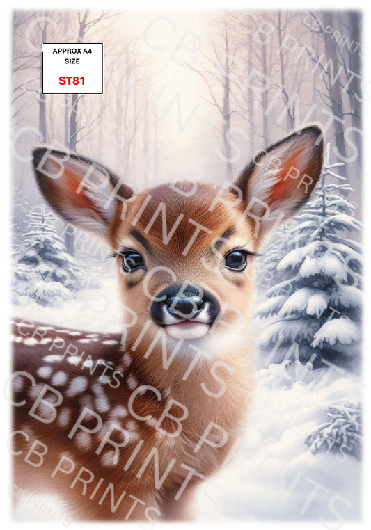 Deer Decoupage Print ST81 | Mulberry Paper