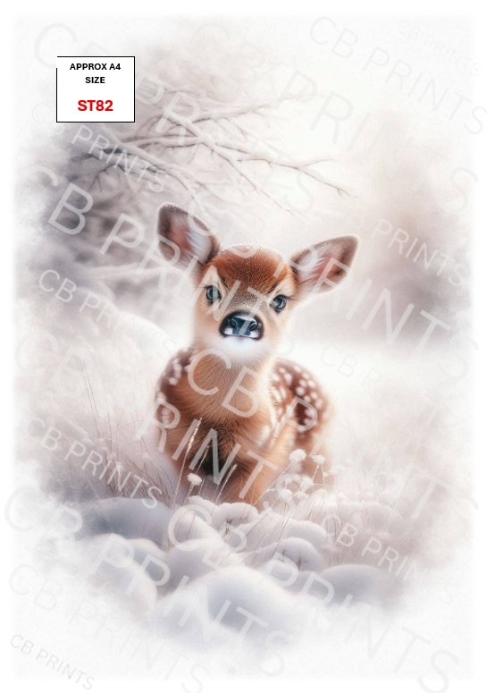 Deer Decoupage Print ST82 | Mulberry Paper