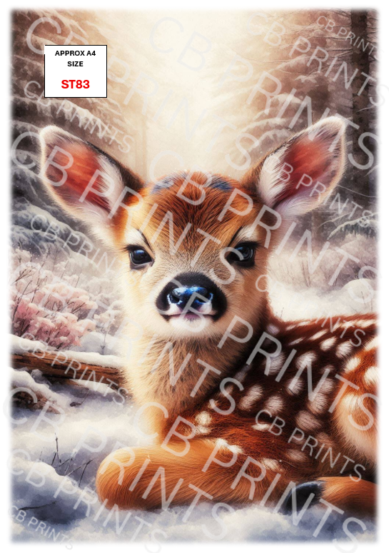 Deer Decoupage Print ST83 | Mulberry Paper