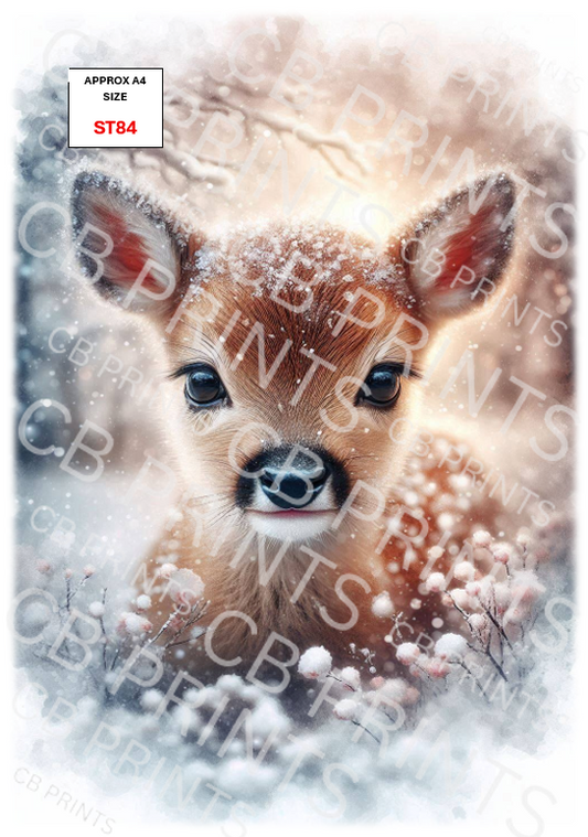 Deer Decoupage Print ST84 | Mulberry Paper